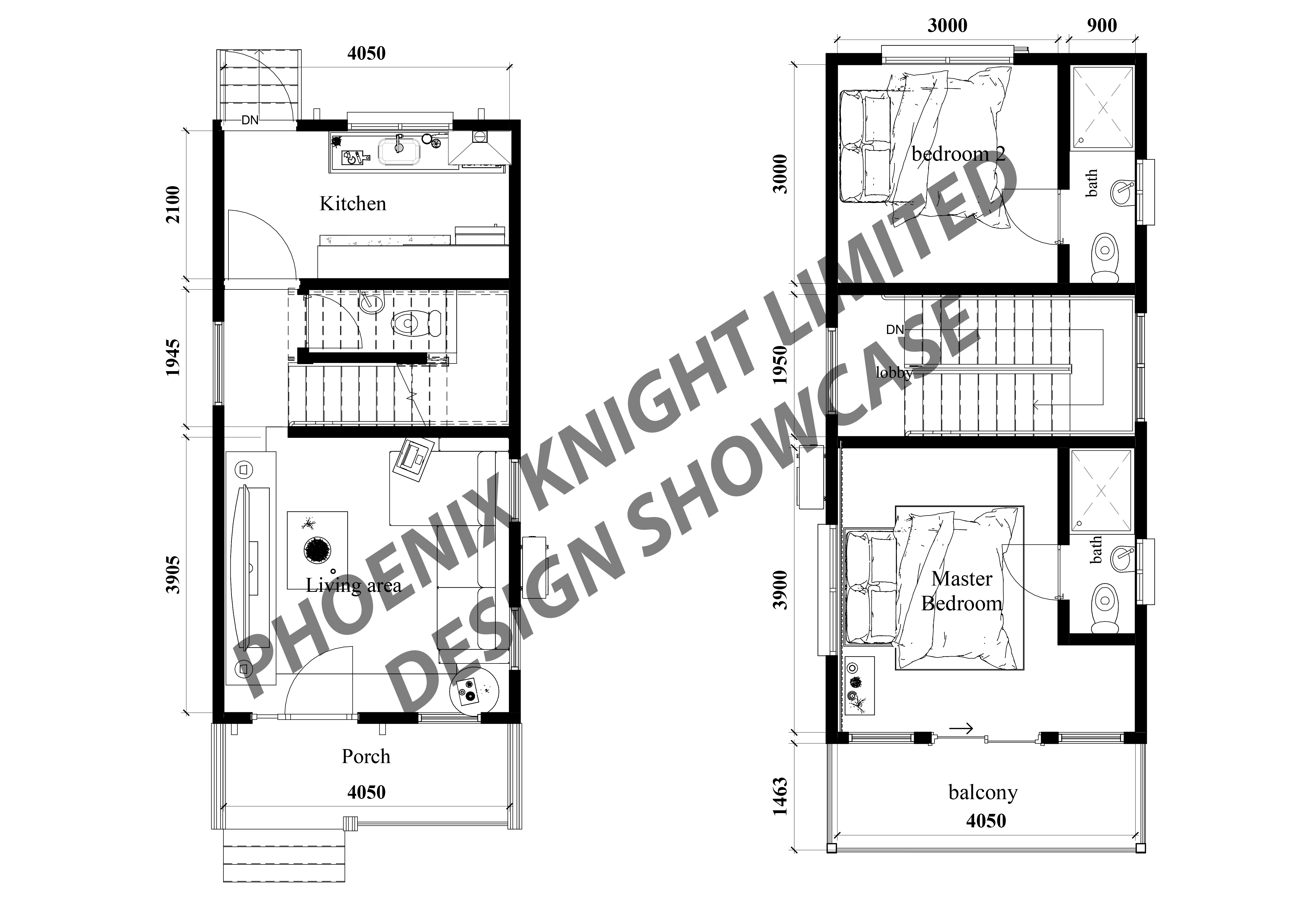 Narrow Slend Cottage Floor Plan